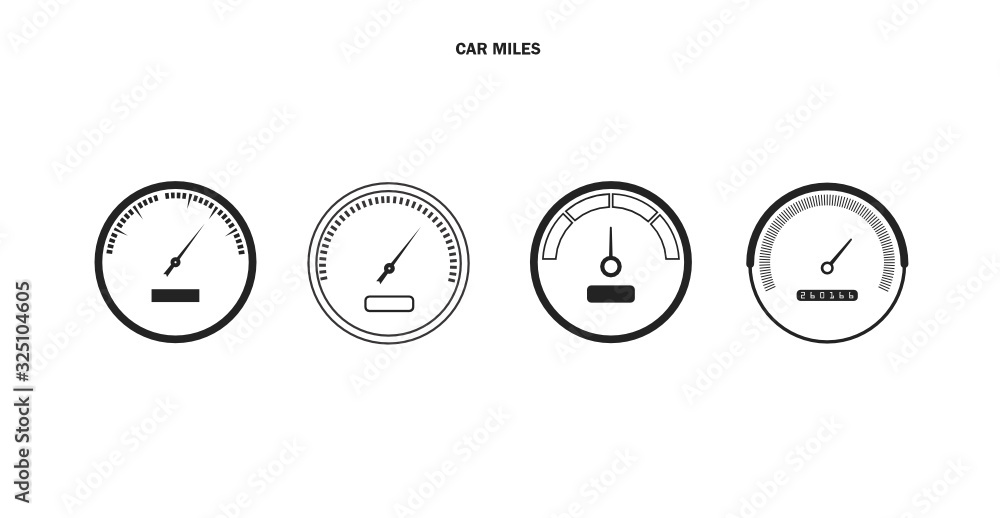 Display with the scale and arrow Icon for speedometer Display with the scale and arrow Icon for speedometer