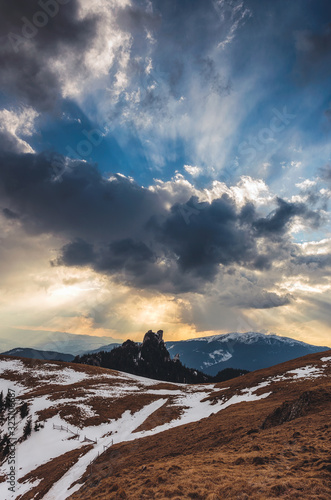 sunset in the mountains