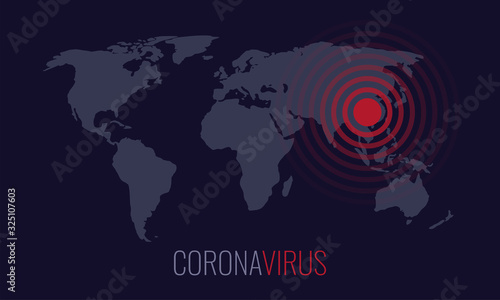 Coronavirus outbreak with world map