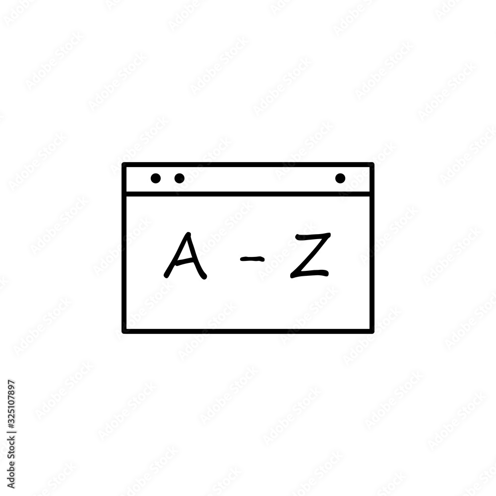 a to z, alphabetical, line line illustration icon on white background a to z, alphabetical, line line illustration icon on white background