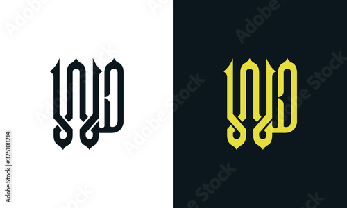 Minimal luxury line art letter WD logo. This logo icon incorporate with two Arabic letter in the creative way. It will be suitable for Royalty and Islamic related brand or company.