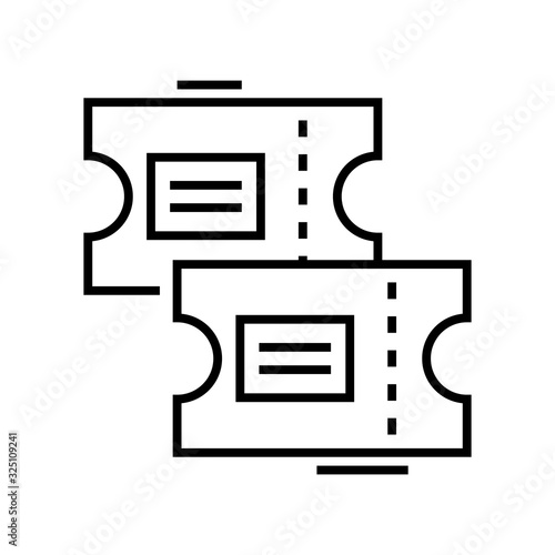 Cinema tickets line icon, concept sign, outline vector illustration, linear symbol.