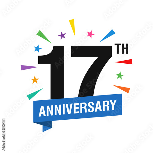 17th Years Anniversary Logo Design Vector
