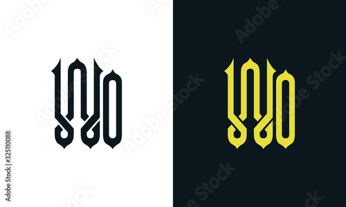 Minimal luxury line art letter WO logo. This logo icon incorporate with two Arabic letter in the creative way. It will be suitable for Royalty and Islamic related brand or company.