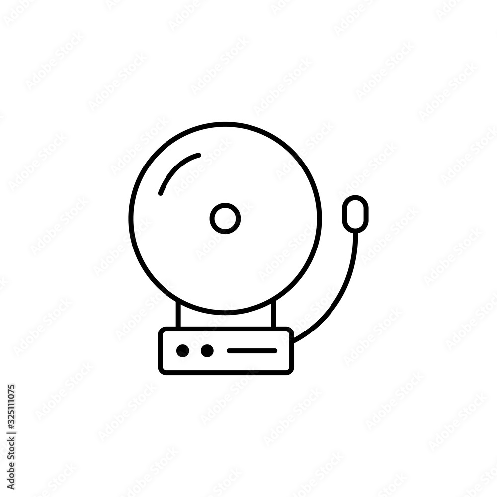 school bell line illustration icon on white background school bell line illustration icon on white background