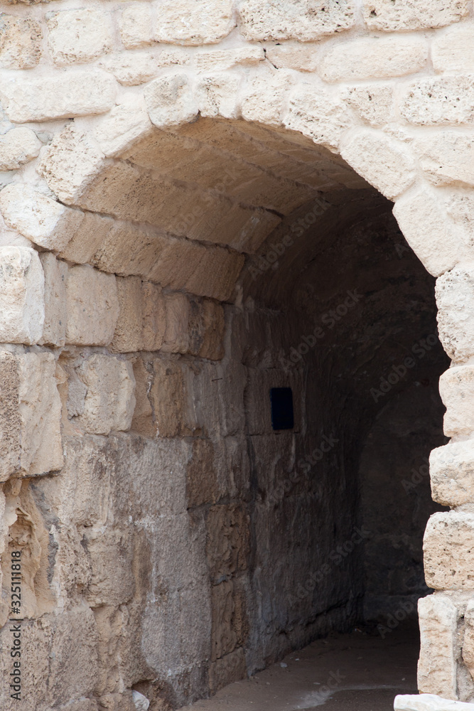 Arched Entrance of Roman Ruins in Israel