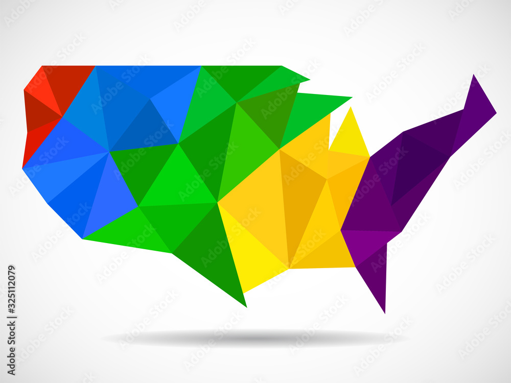 Abstract USA map in geometric polygonal style. Colorful vector illustration Abstract USA map in geometric polygonal style. Colorful vector illustration