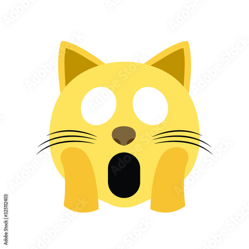 Screaming cat emoji vector