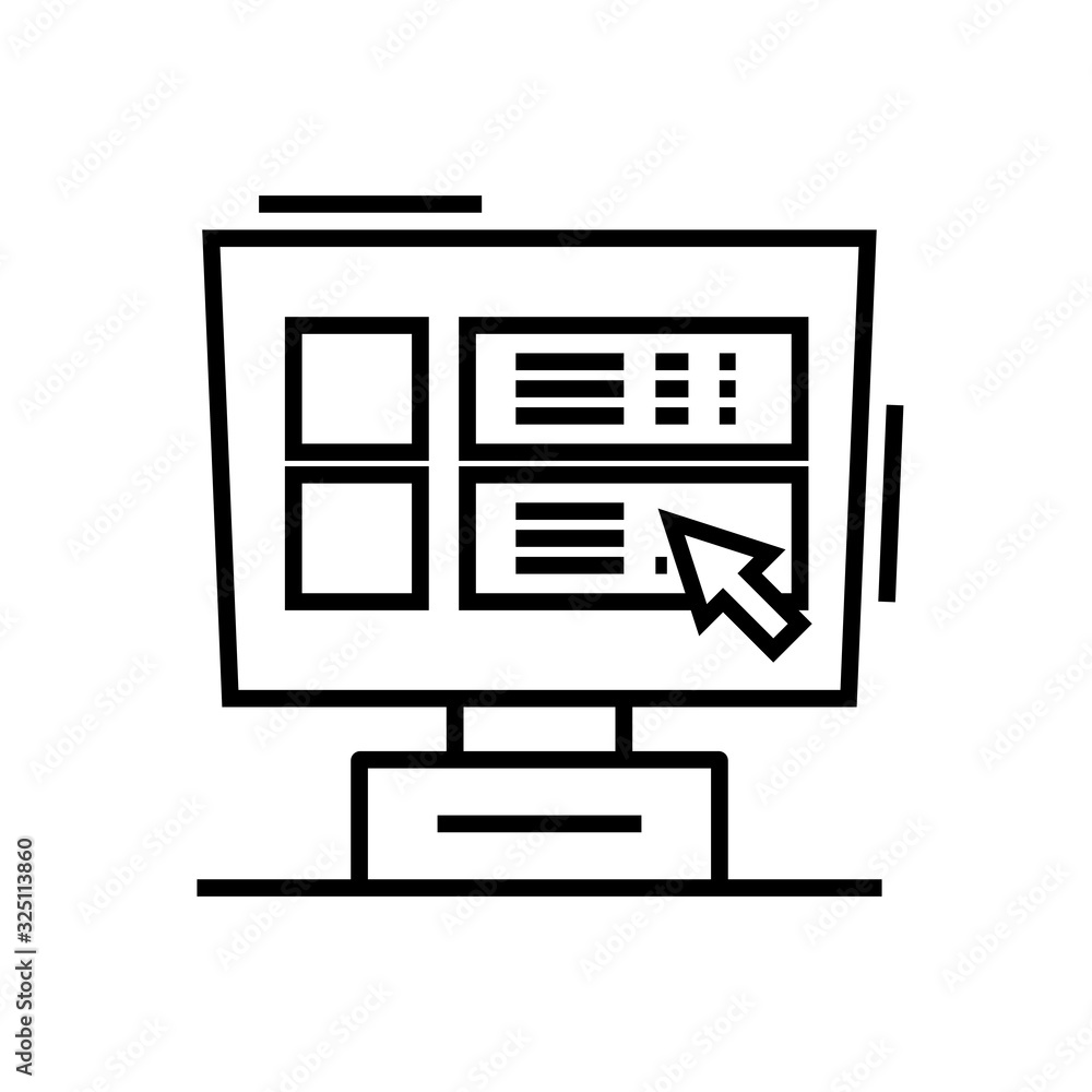 Choosing setting line icon, concept sign, outline vector illustration, linear symbol. Choosing setting line icon, concept sign, outline vector illustration, linear symbol.
