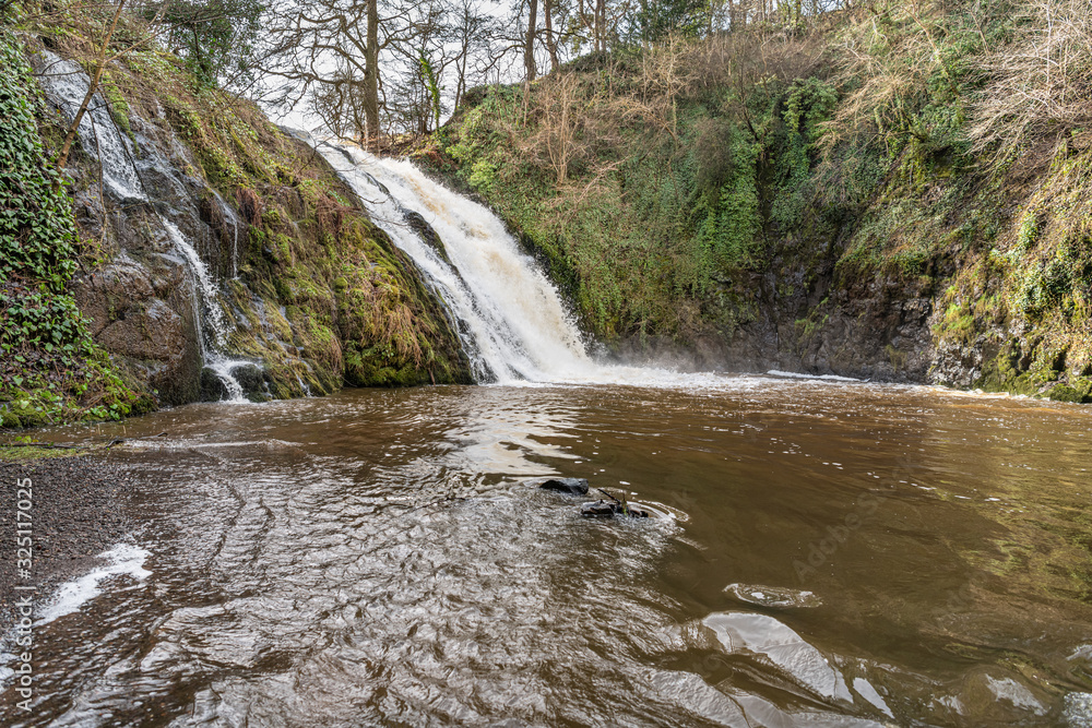 Eden Water, Waterfall, Newton Don, Ednam, Scotland Eden Water, Waterfall, Newton Don, Ednam, Scotland