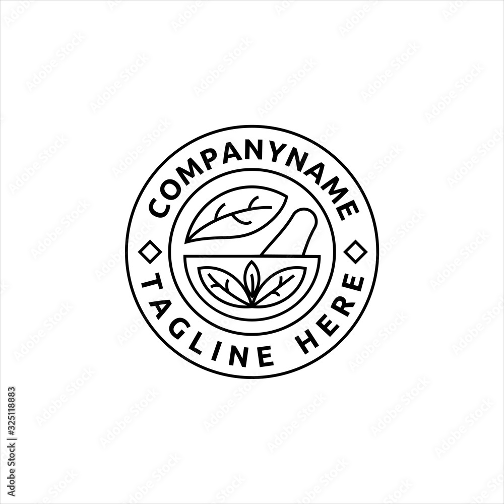 Illustration herbal medicine nature leaf logo vector design