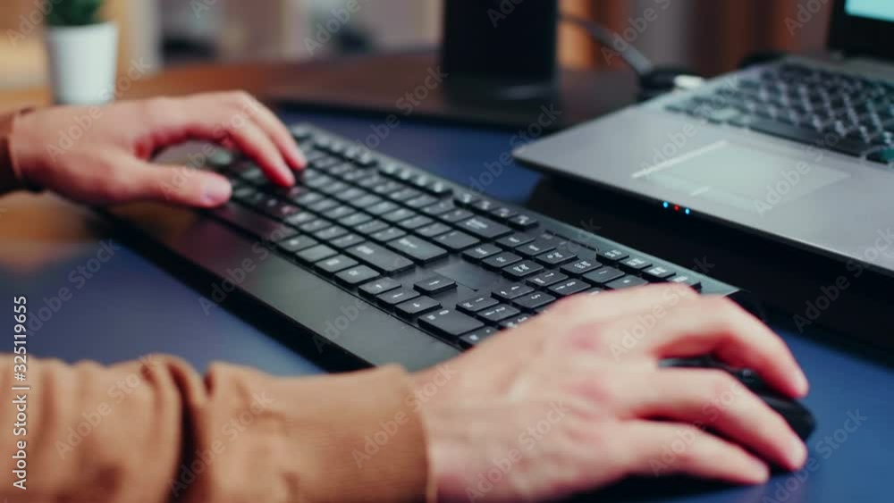 Close up of engineer hands typing on keyboard Close up of engineer hands typing on keyboard