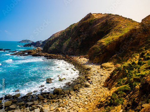 Top places to visit in Quy Nhon, Vietnam. A marvelous and colorful landscape picture of Eo Gio - The windy pass in Nhon Ly ward, Quy Nhon city, Binh Dinh province.
