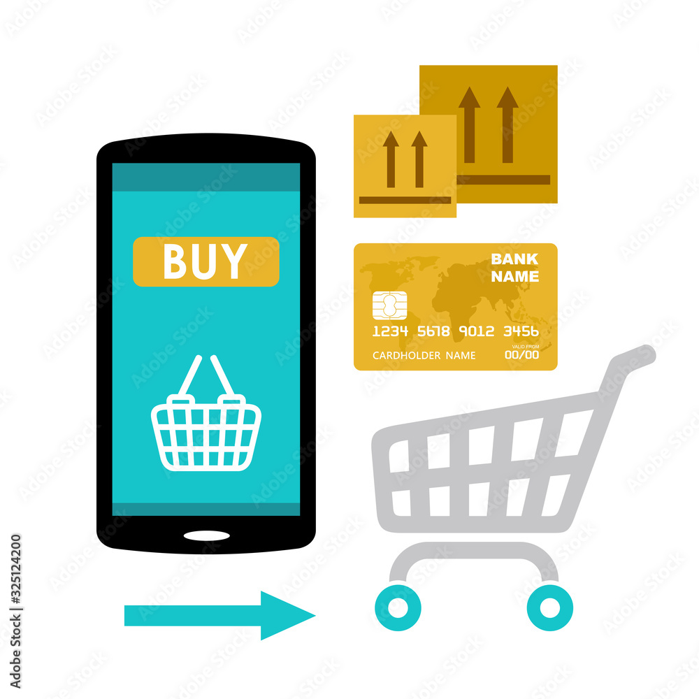 Icon purchases in the online store. Internet market. Web pay Icon purchases in the online store. Internet market. Web pay