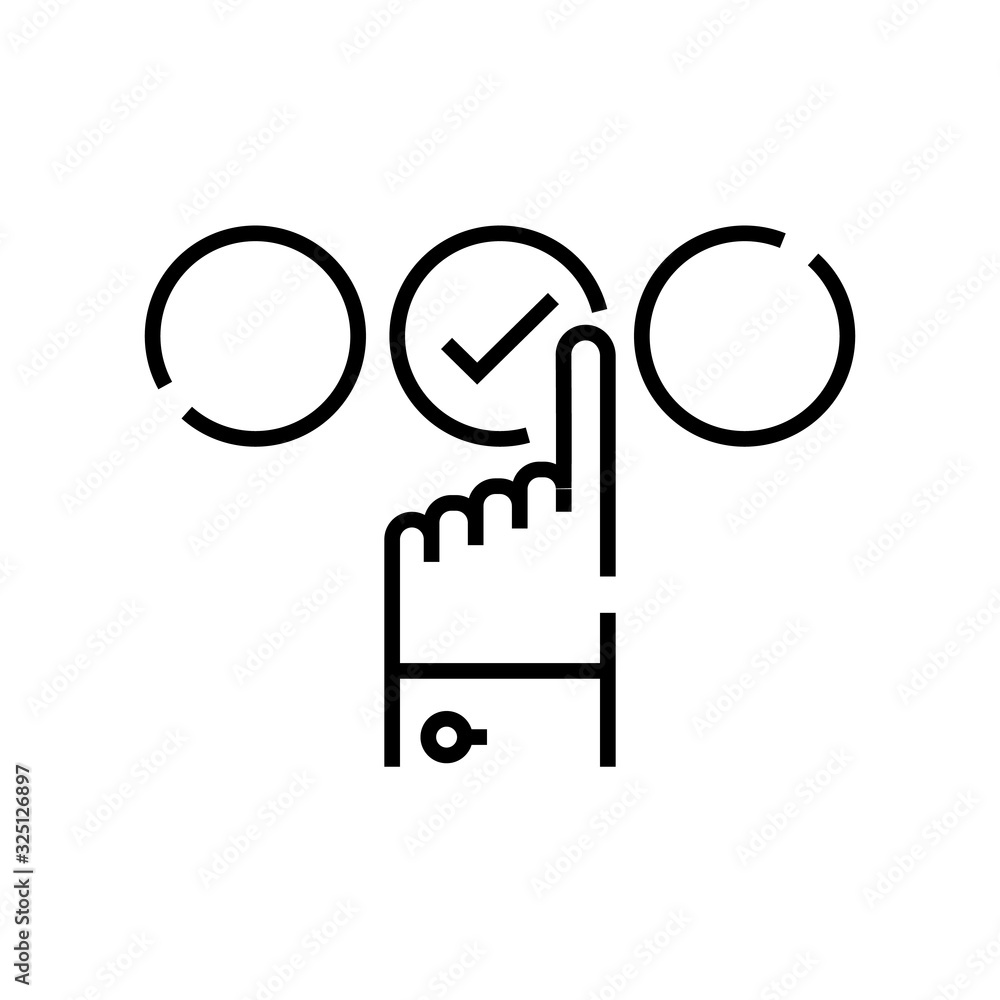 Choice of option line icon, concept sign, outline vector illustration, linear symbol. Choice of option line icon, concept sign, outline vector illustration, linear symbol.