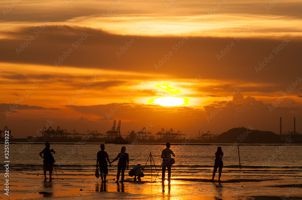 Nice sunset on the beach