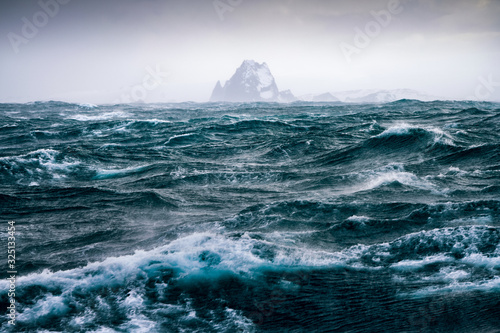 Ruff storm at South Shetland Islands, Antarctica