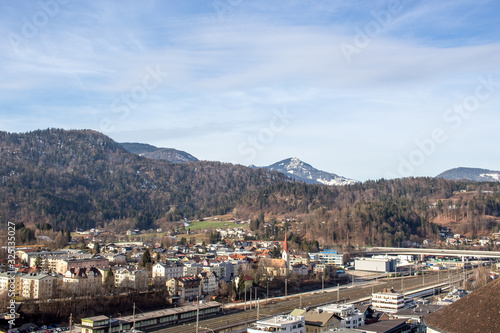 Panoramic view of Kufstein Austria  wonderful mountain panorama with a distant view