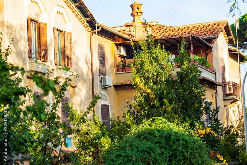 Obraz premium Rome, the Garbatella on the centenary of her birth. Houses squares,streets and streets entered history