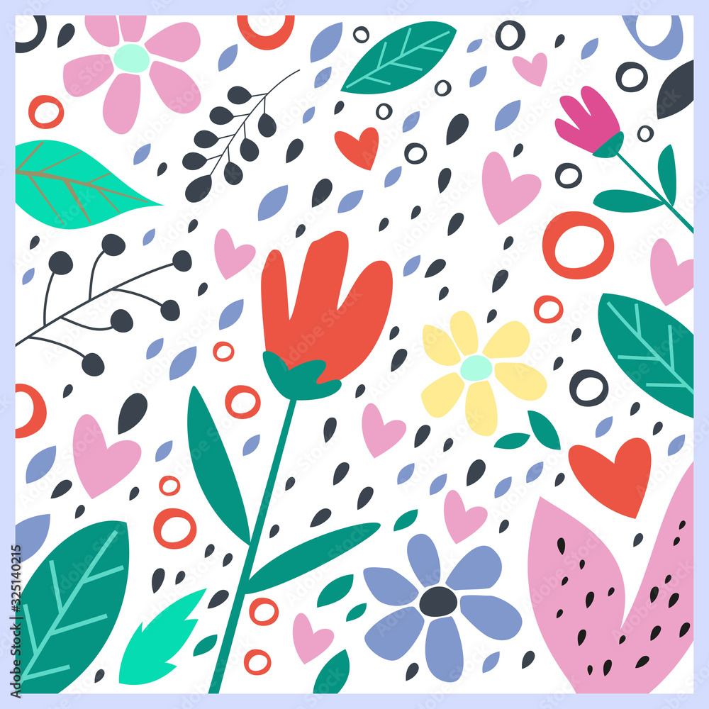 Creative universal abstract background with floral elements.