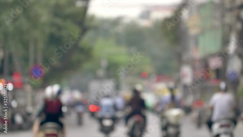 Wallpaper Mural Unrecogniable people on the street of Hanoi, Vietnam. Torontodigital.ca