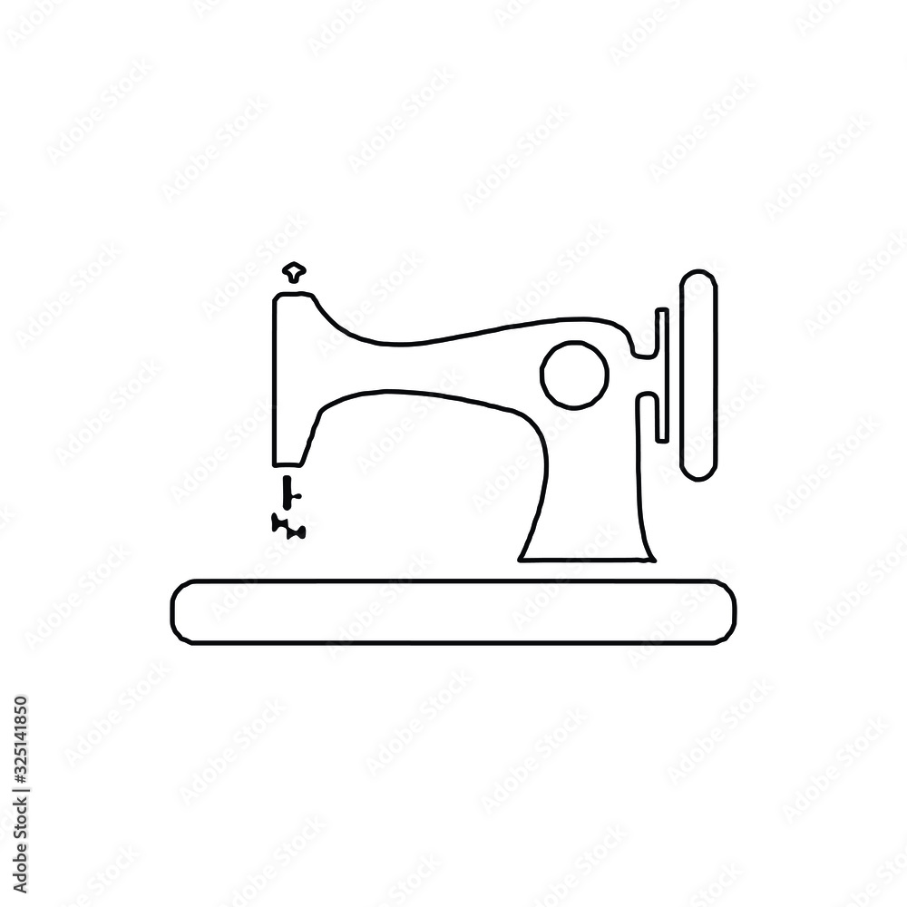 old sewing machine outline Vector icon