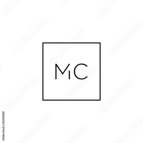 vector logo with the initials modern "MC" sleek and clean