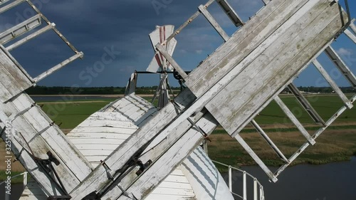 Norfolk Windmill Close up Drone Footage