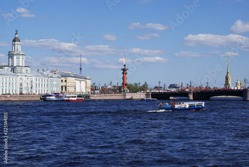 Pleasure boat on the Neva River, St. Petersburg.
