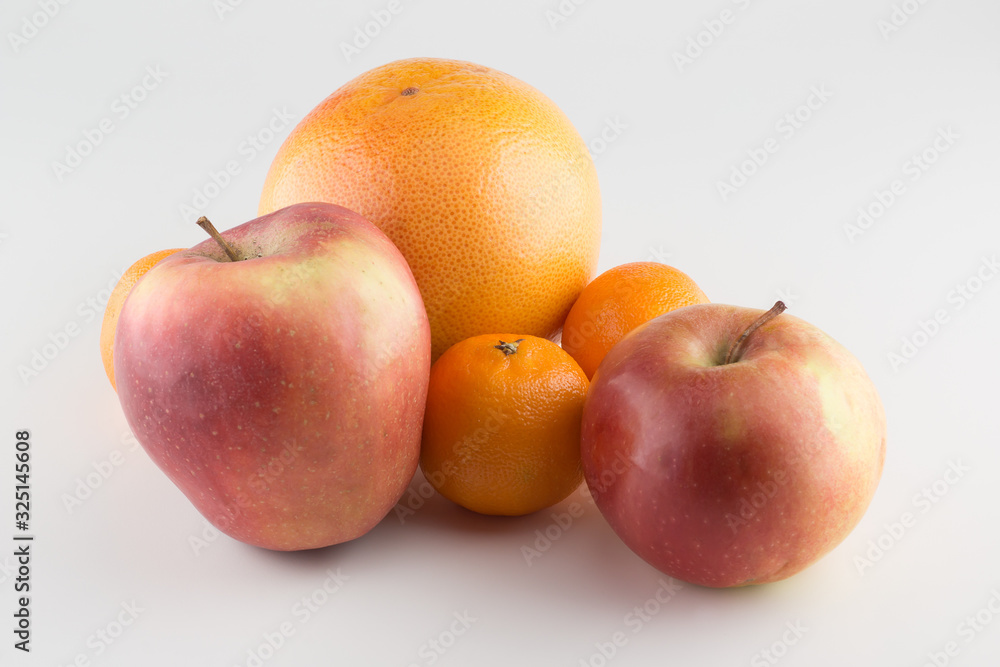 Apples and Orange Isolated on a White Background Apples and Orange Isolated on a White Background