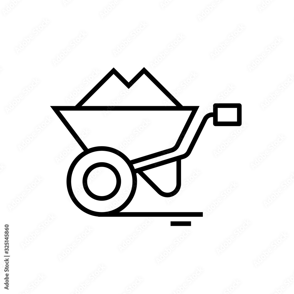 Cargo cart line icon, concept sign, outline vector illustration, linear symbol. Cargo cart line icon, concept sign, outline vector illustration, linear symbol.