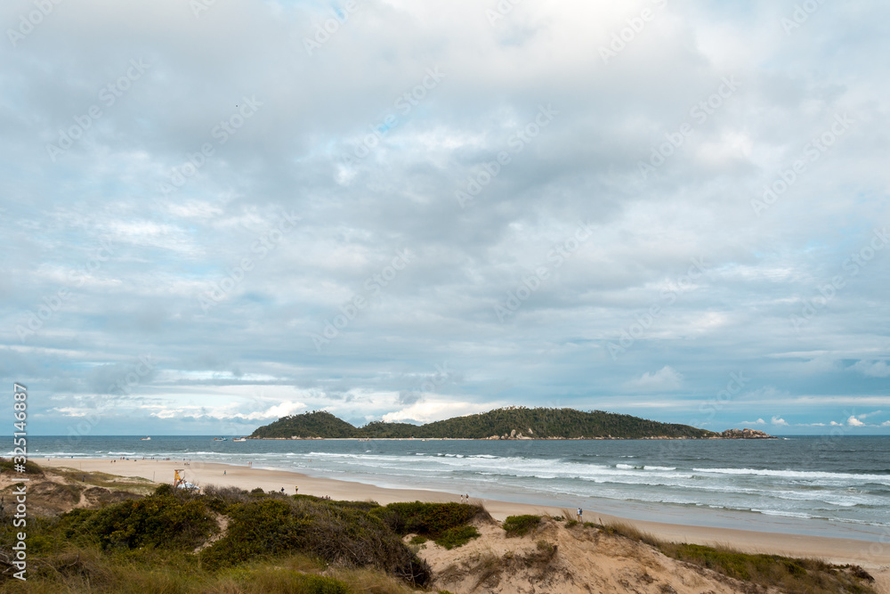 Panoramic view of the Campeche Island, in the south of Florianopolis, Brazil.