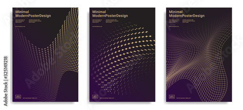 Set of modern design templates with dynamic geometric shapes. Abstract backgrounds for covers, posters, placards, flyers, presentations, banners, brochures, annual reports. Vector illustration.