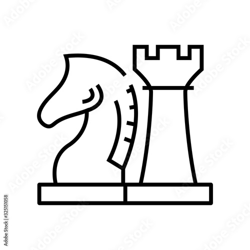 Chess titans line icon, concept sign, outline vector illustration, linear symbol.