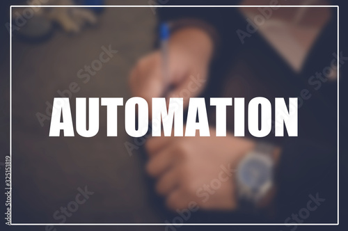 Automation word with business blurring background © aaelrahman89