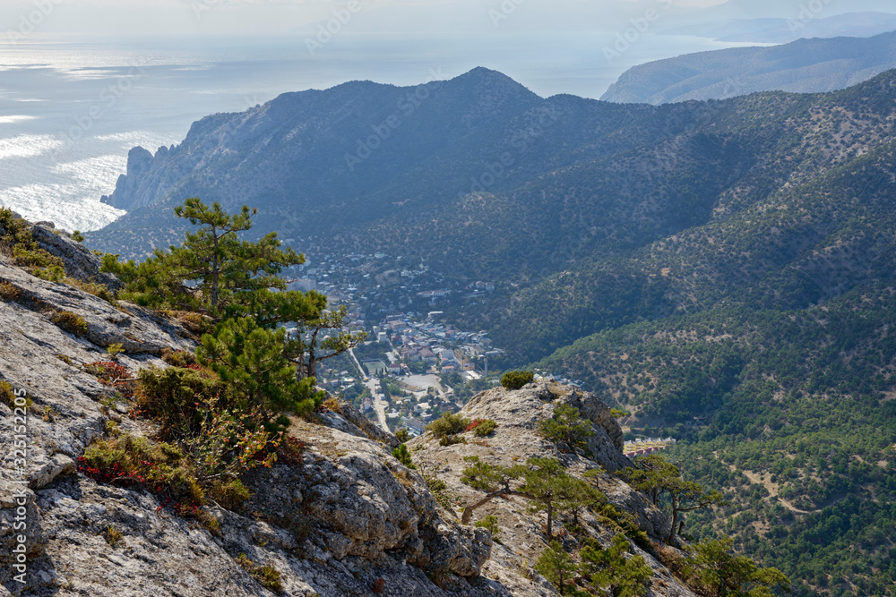 View towards New World location from Hawk Mountain, Crimea, Russia.