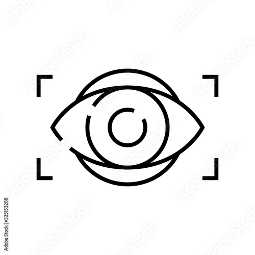 Computer vision line icon, concept sign, outline vector illustration, linear symbol.