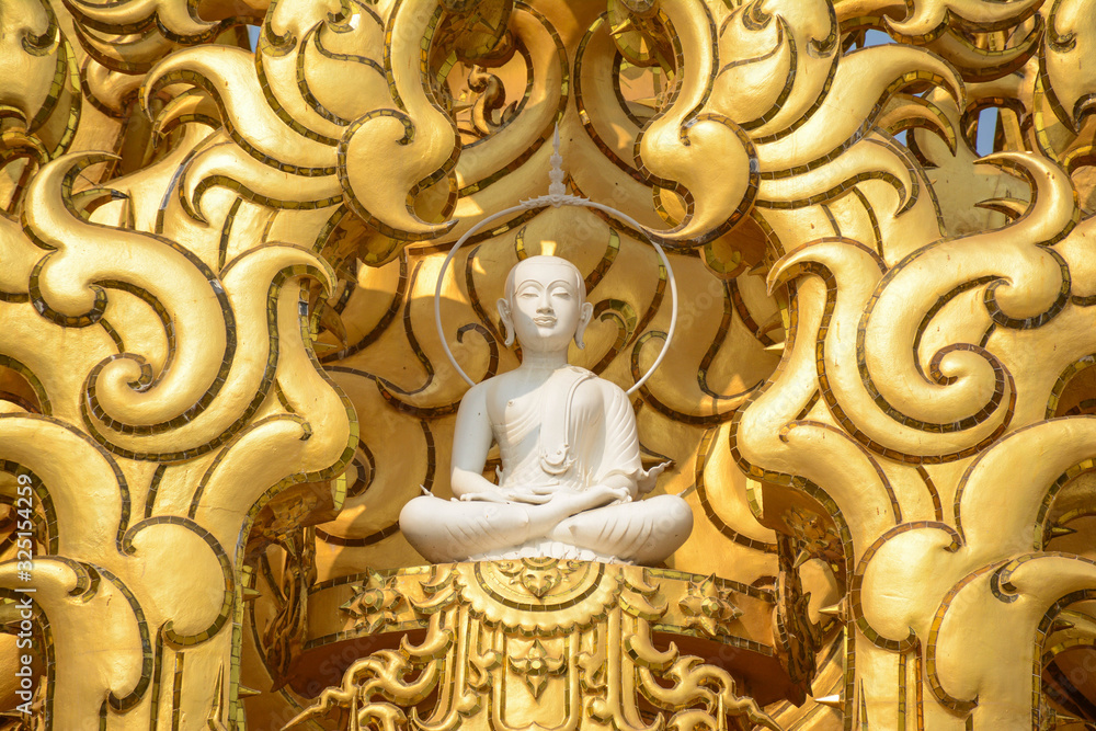 beautiful statue of Rung Khun temple,Chiang rai,Thailand.