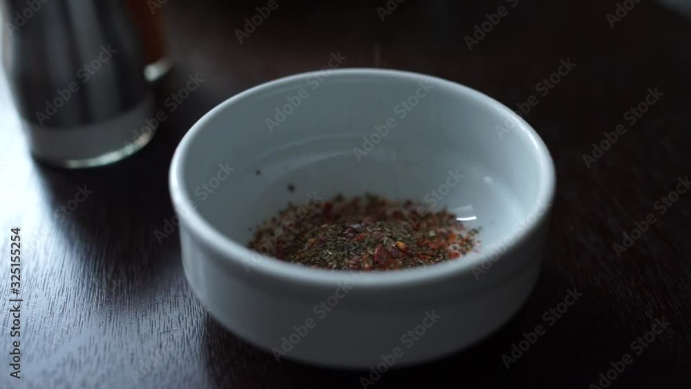 pour spices into the dish pour spices into the dish