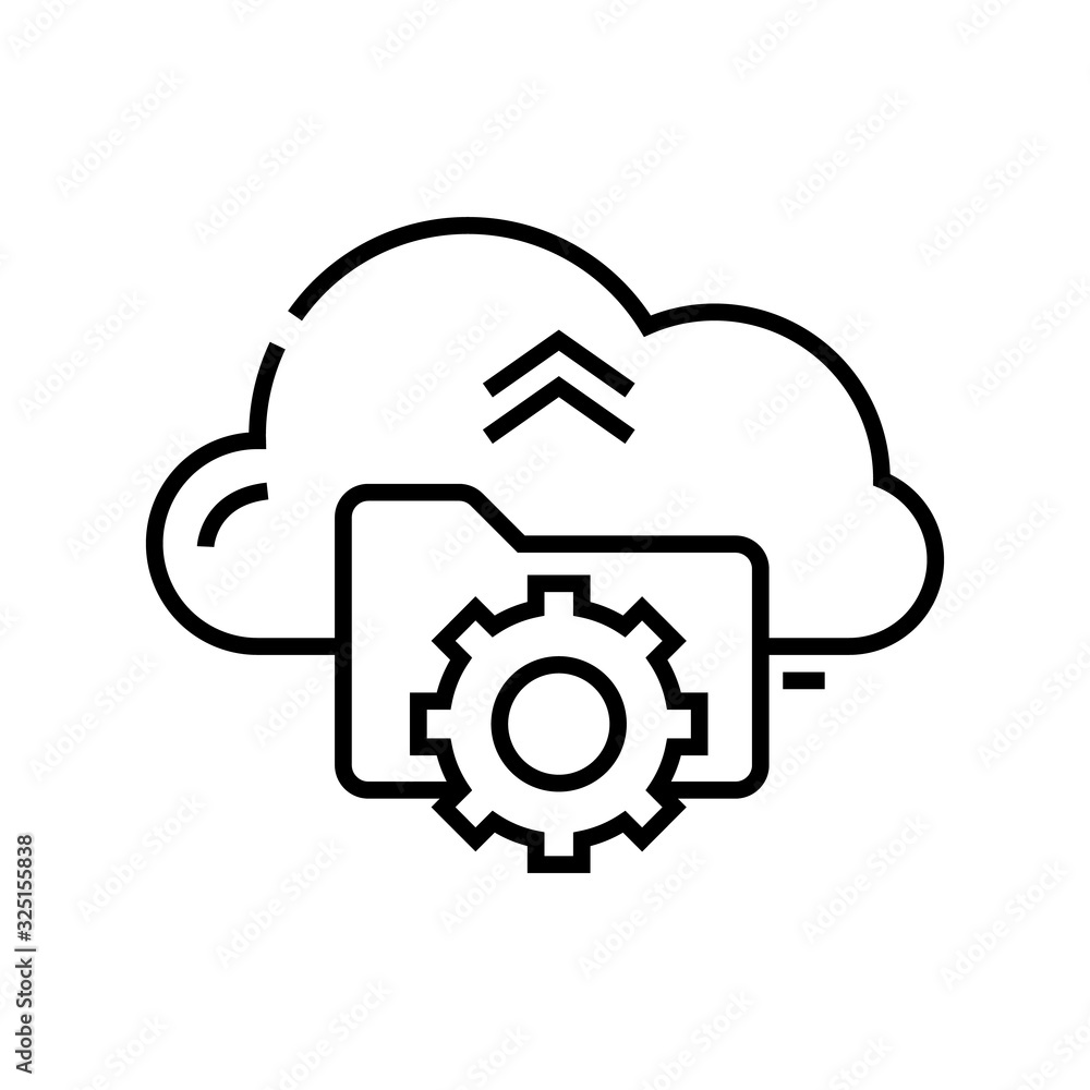 Cloud technologies line icon, concept sign, outline vector illustration, linear symbol. Cloud technologies line icon, concept sign, outline vector illustration, linear symbol.