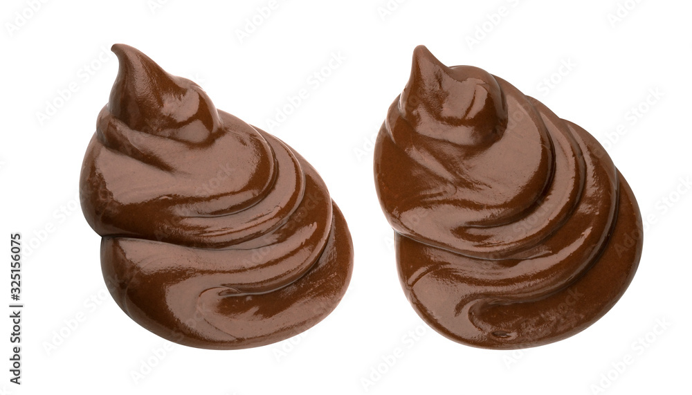 Swirl of chocolate cream isolated on white background Swirl of chocolate cream isolated on white background