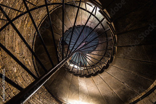 Konstfotografi Medieval spiral staircase in the tower