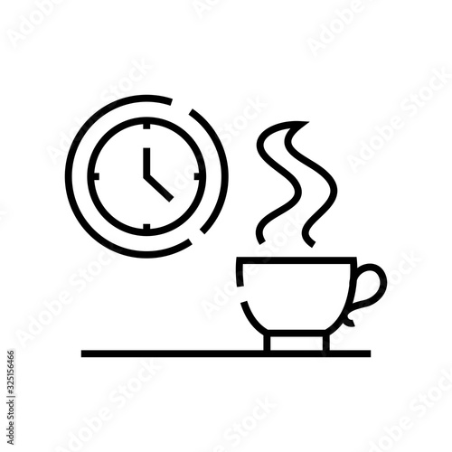 Coffee break line icon  concept sign  outline vector illustration  linear symbol.