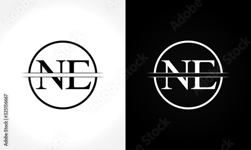 Initial Monogram Letter NE Logo Design Vector Template. NE Letter Logo Design