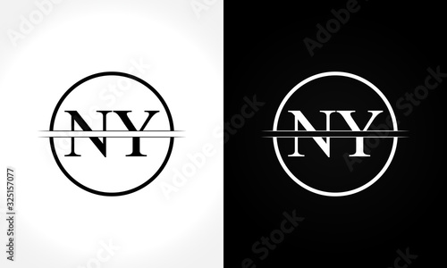 Initial Monogram Letter NY Logo Design Vector Template. NY Letter Logo Design