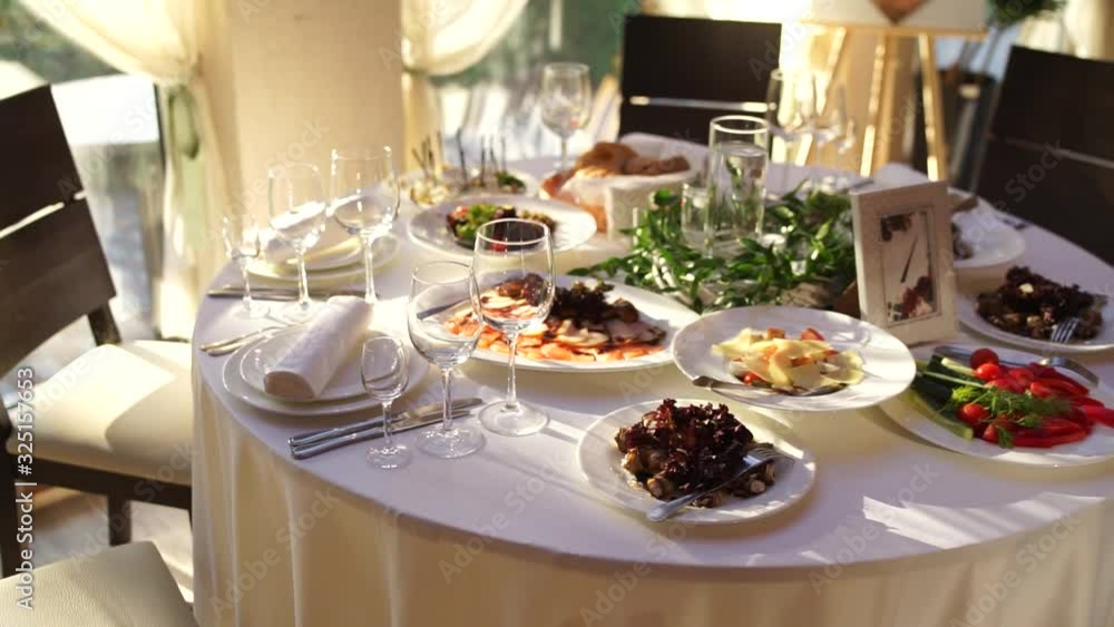 restaurant table with food and decor restaurant table with food and decor