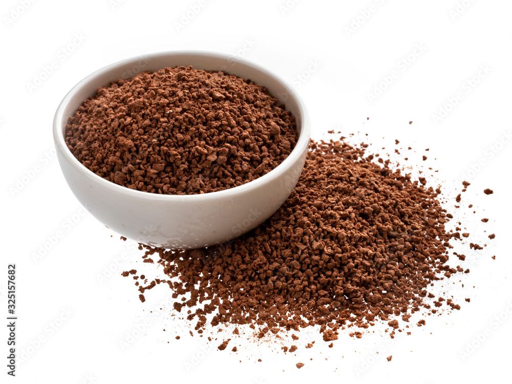 Pile of cocoa powder isolated on white background Pile of cocoa powder isolated on white background