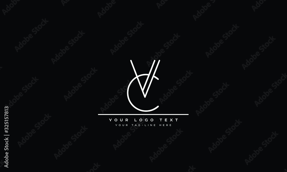 CV VC C V Letter Logo Design With Creative Modern Trendy Typography