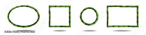 Bamboo frame collection set. Vector