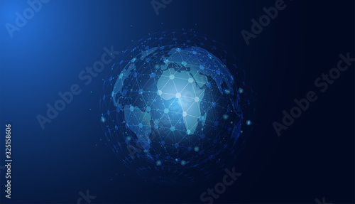 abstract technology concept global circle connection futuristic earth.vector illustration